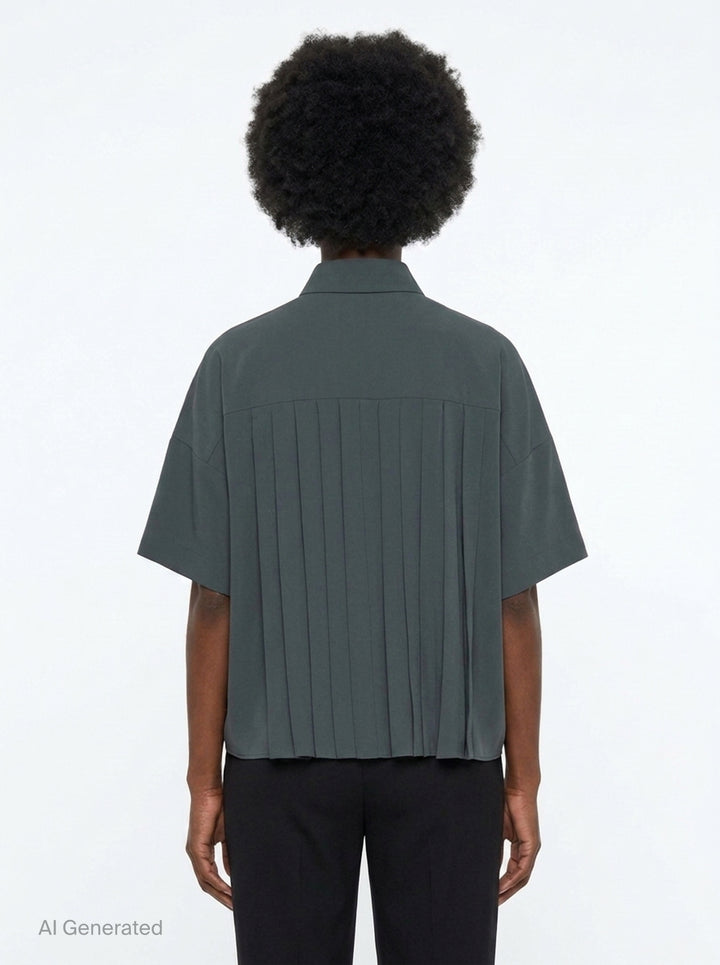 Pleated Wide Box Shirt | Enfold | Club21 - back