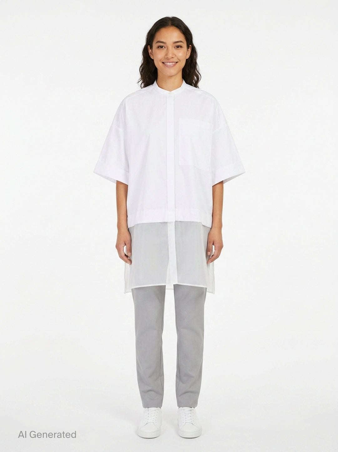 Pleated Wide Box Shirt | Enfold | Club21 - front