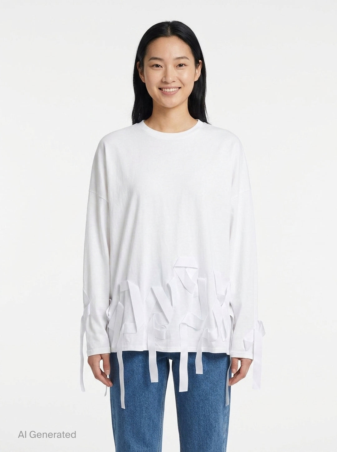 Ribbon Long Sleeve T-Shirt | Enfold | Club21 - front