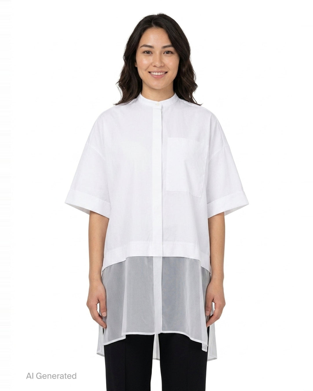 Sheer Bottom Shirt | Enfold | Club21 - front