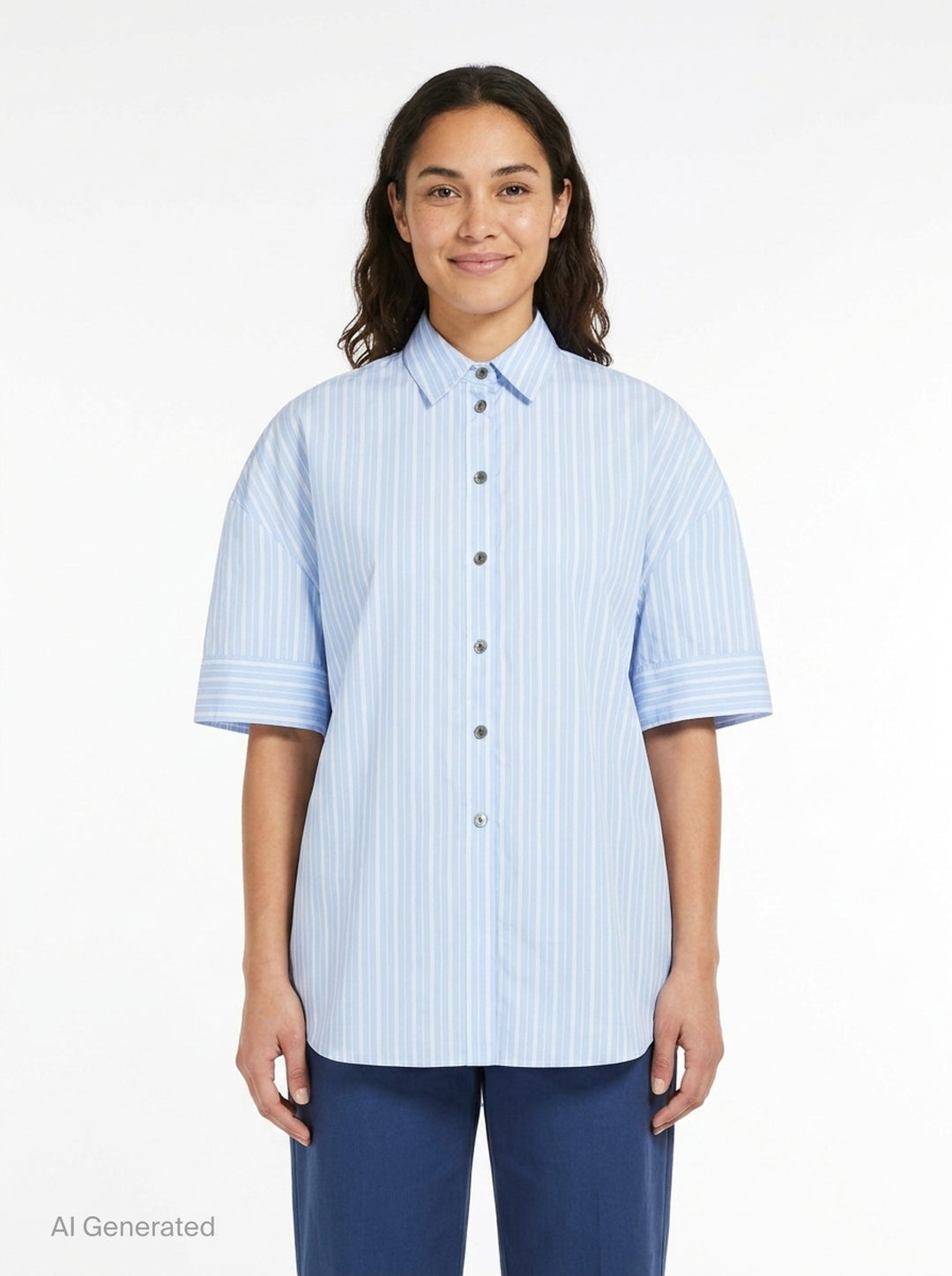 Striped 3D Short Sleeve Shirt | Enfold | Club21 - front