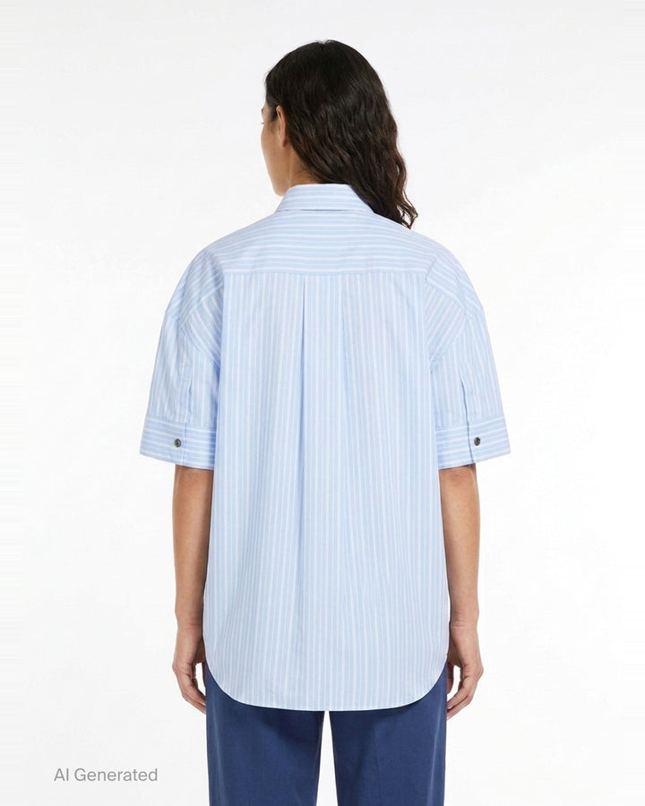 Striped 3D Short Sleeve Shirt | Enfold | Club21 - back