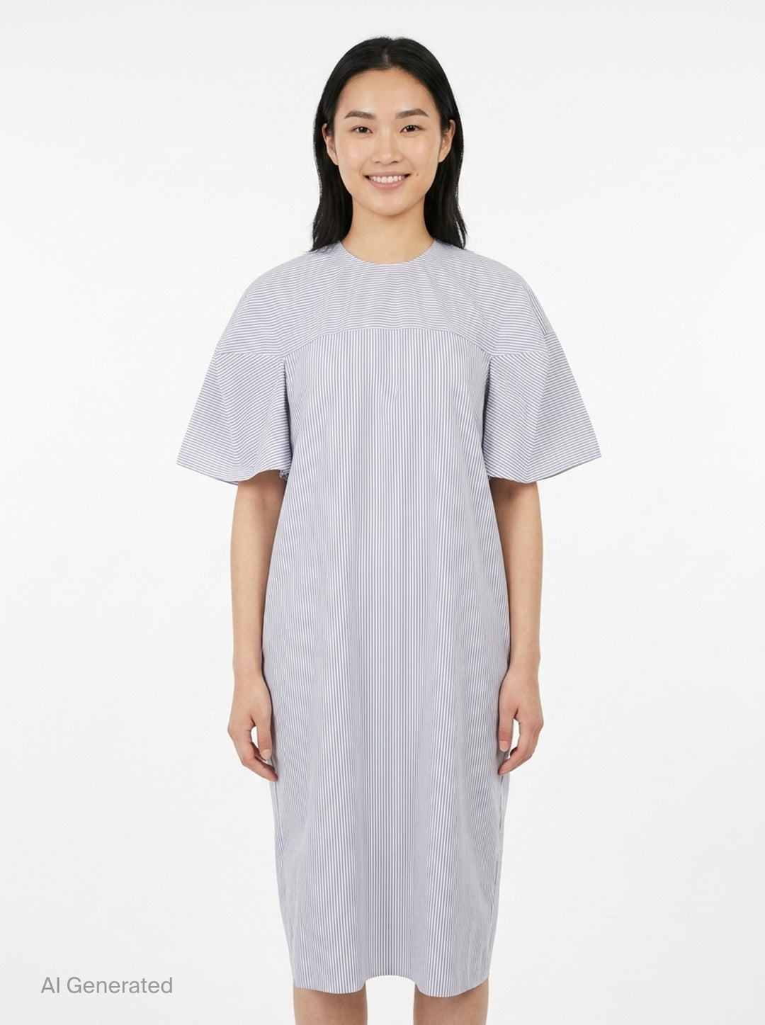 Striped Flutter Sleeve Box Dress | Enfold | Club21 - front