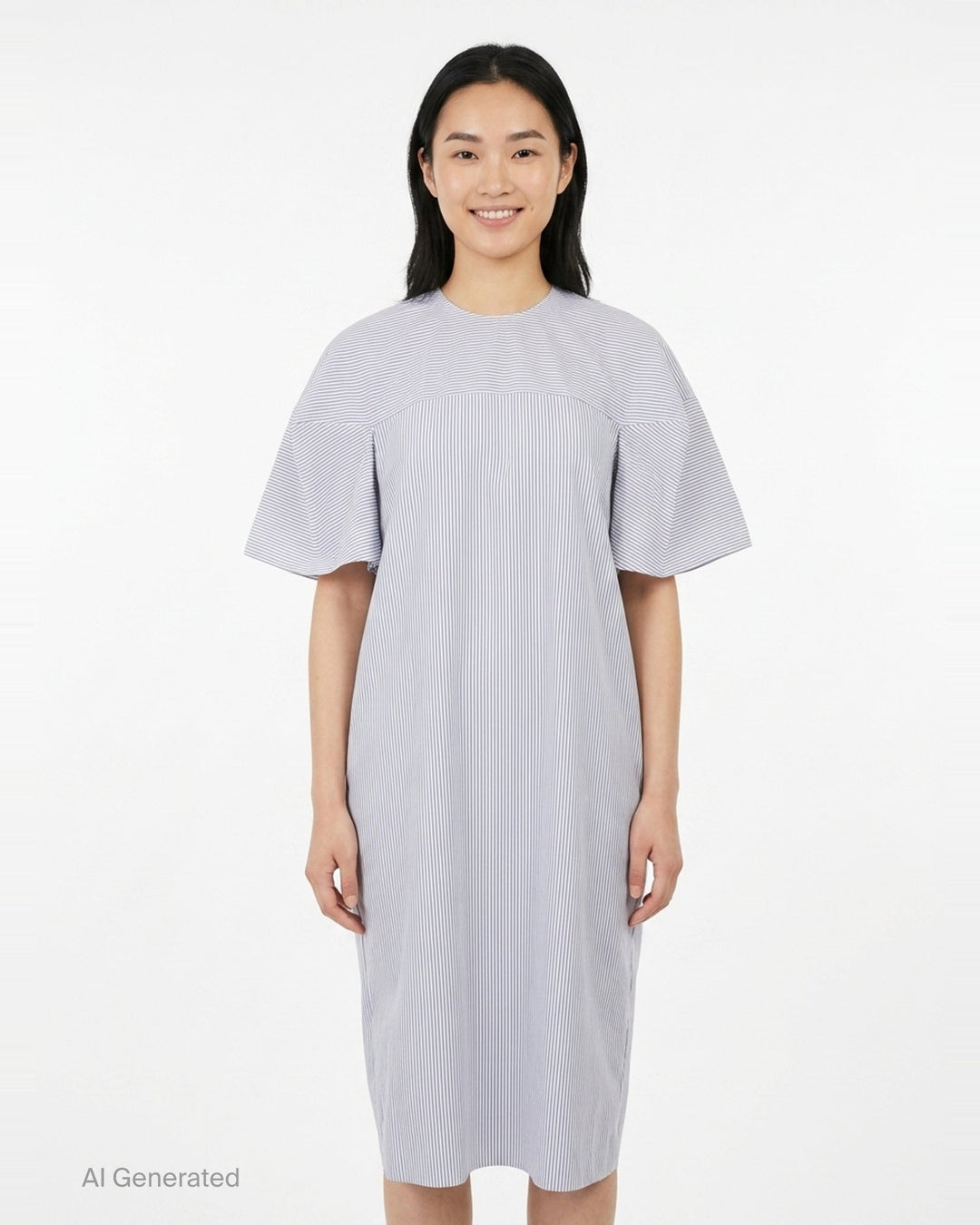 Striped Flutter Sleeve Box Dress | Enfold | Club21 - front