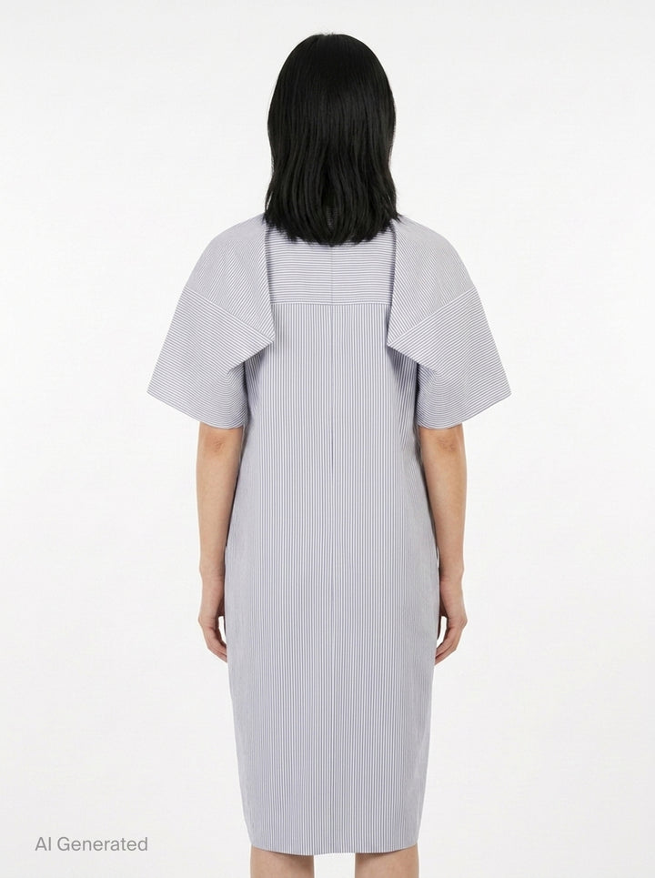 Striped Flutter Sleeve Box Dress | Enfold | Club21 - back