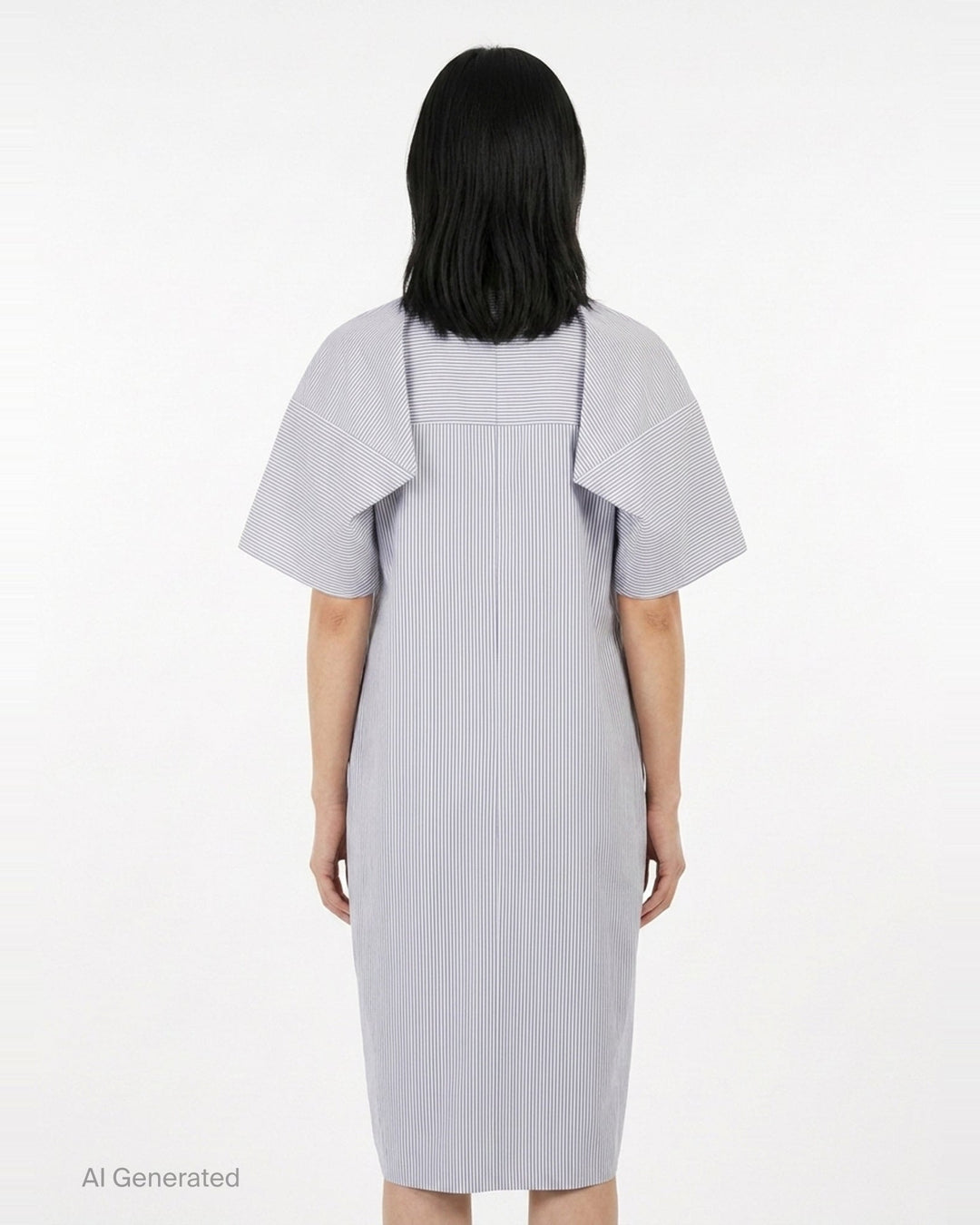 Striped Flutter Sleeve Box Dress | Enfold | Club21 - back