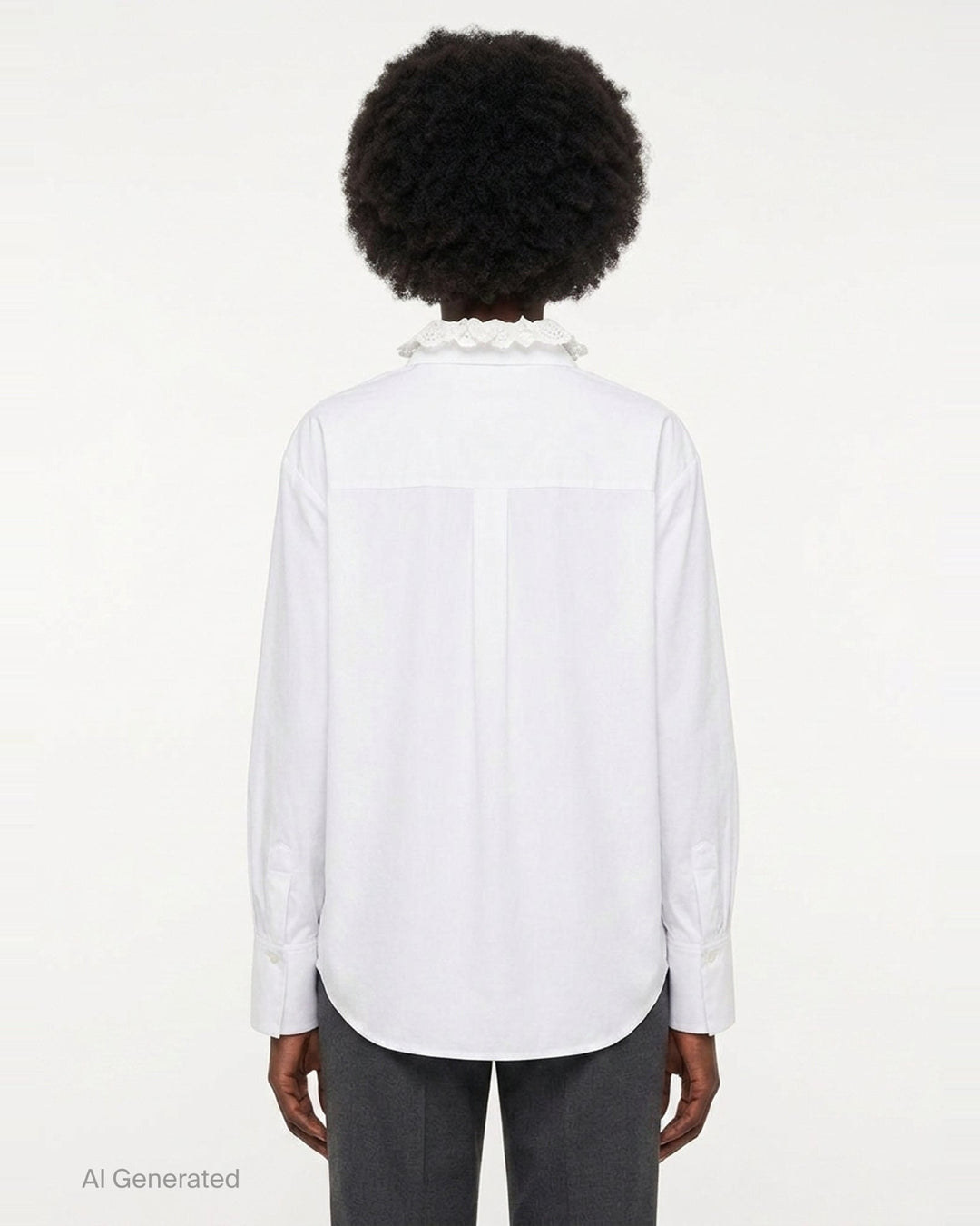 Cotton Poplin Long Sleeve Shirt | Erdem | Club21 - back