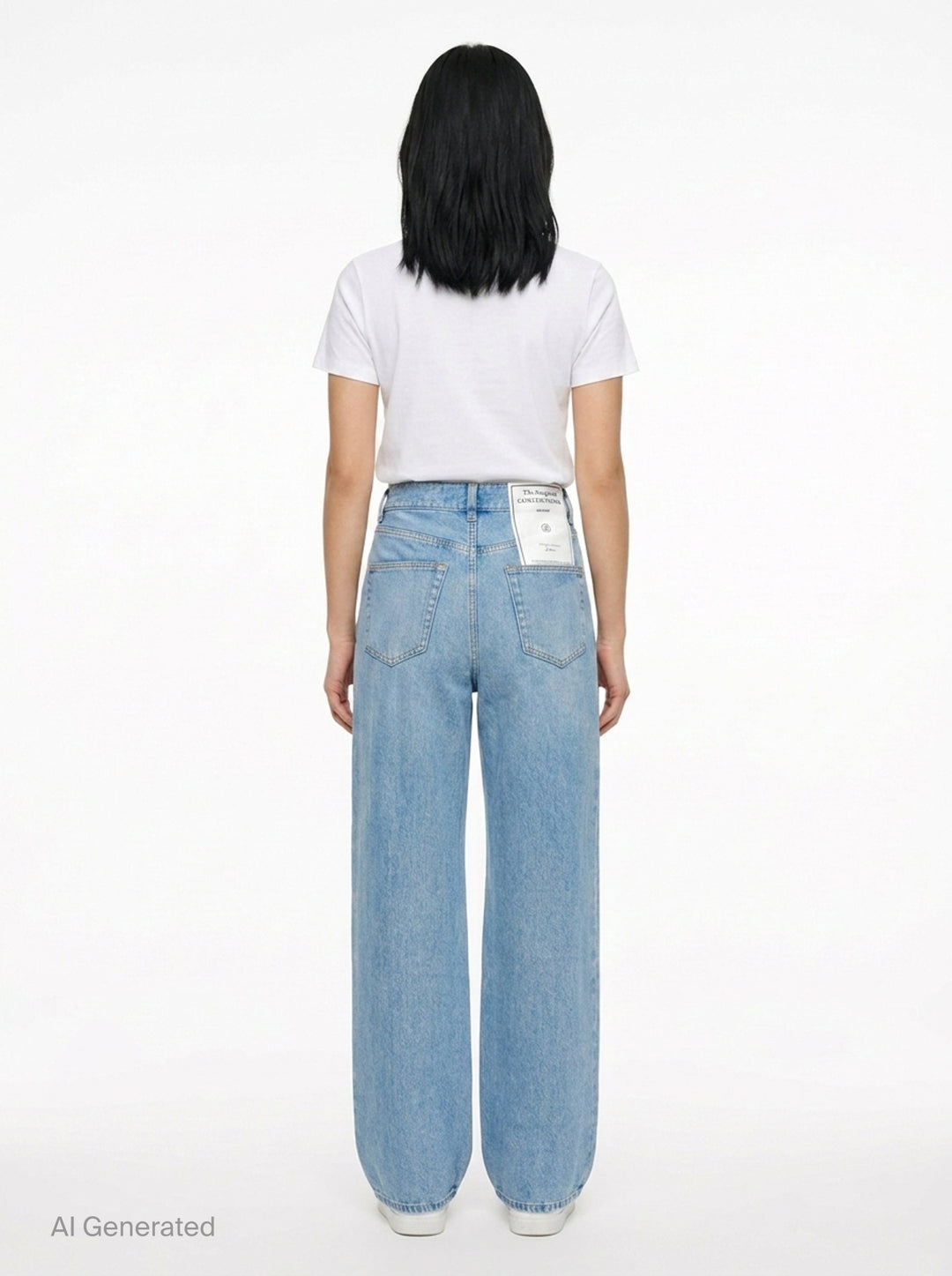 Embroidered Denim Straight Jeans | Erdem | Club21 - back