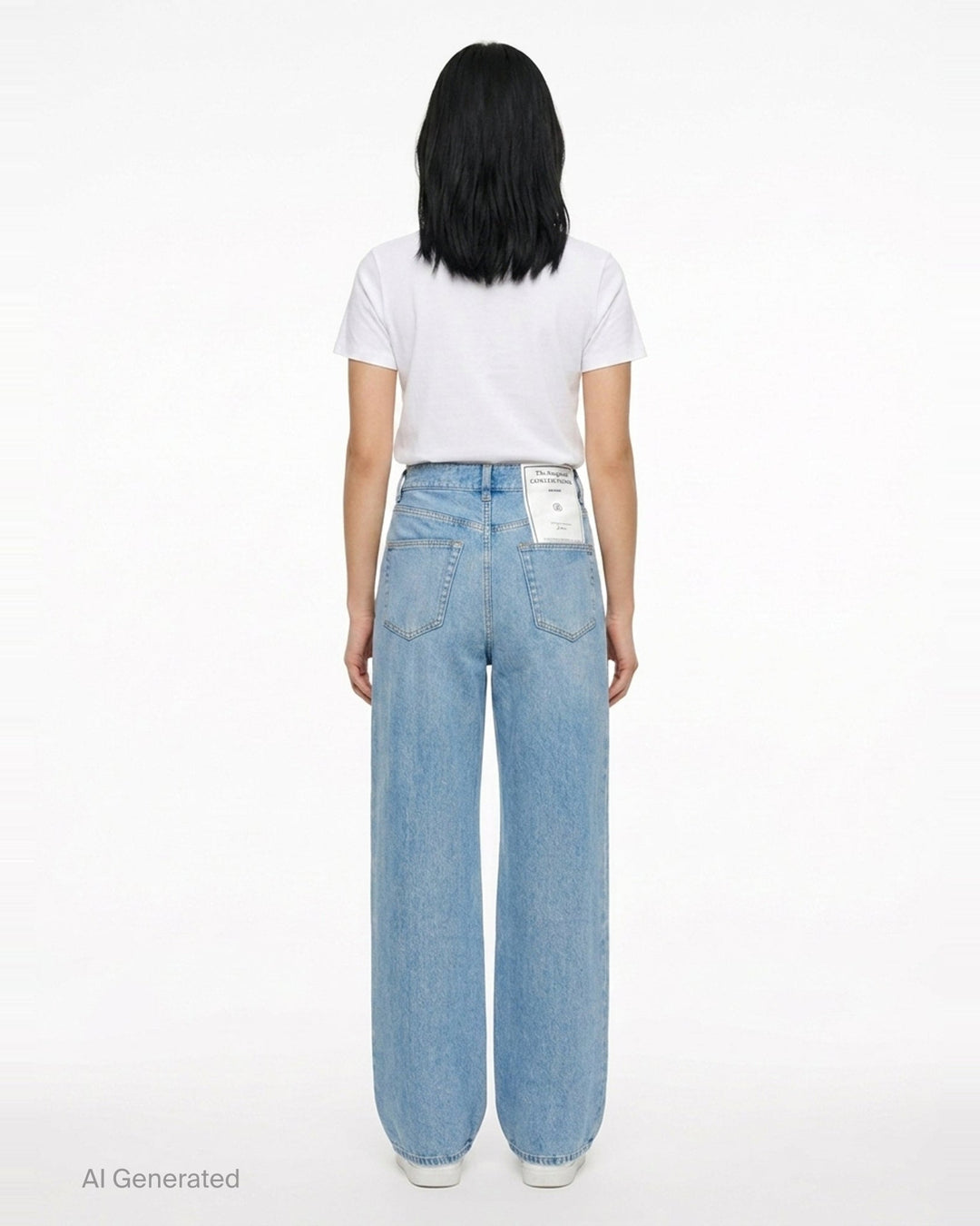 Embroidered Denim Straight Jeans | Erdem | Club21 - back