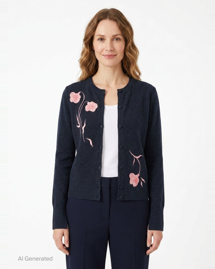 Embroidered Fitted Cardigan | Erdem | Club21 - front
