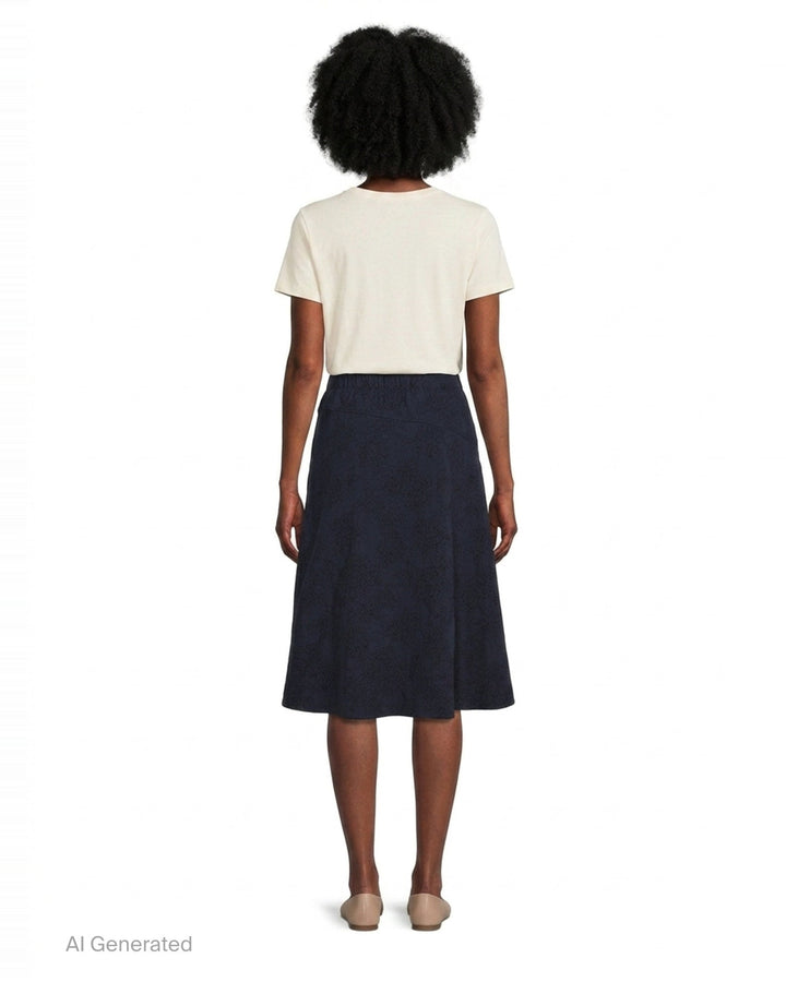 Flower Jacquard Drape Midi Skirt | Erdem | Club21 - back
