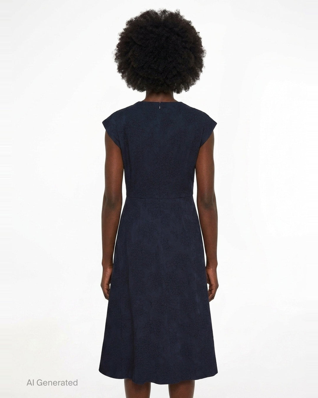 Flower Jacquard Draped Midi Dress | Erdem | Club21 - back