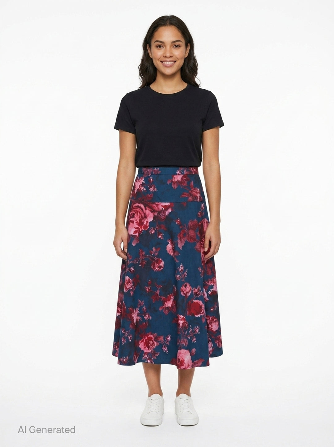 Heavy Cotton Poplin A-Line Midi Skirt | Erdem | Club21 - front