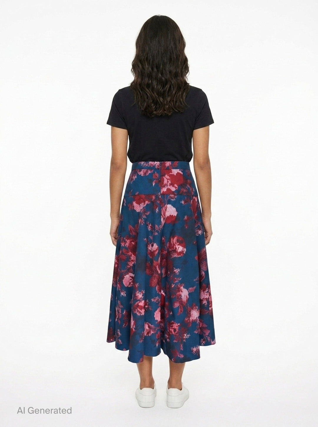 Heavy Cotton Poplin A-Line Midi Skirt | Erdem | Club21 - back