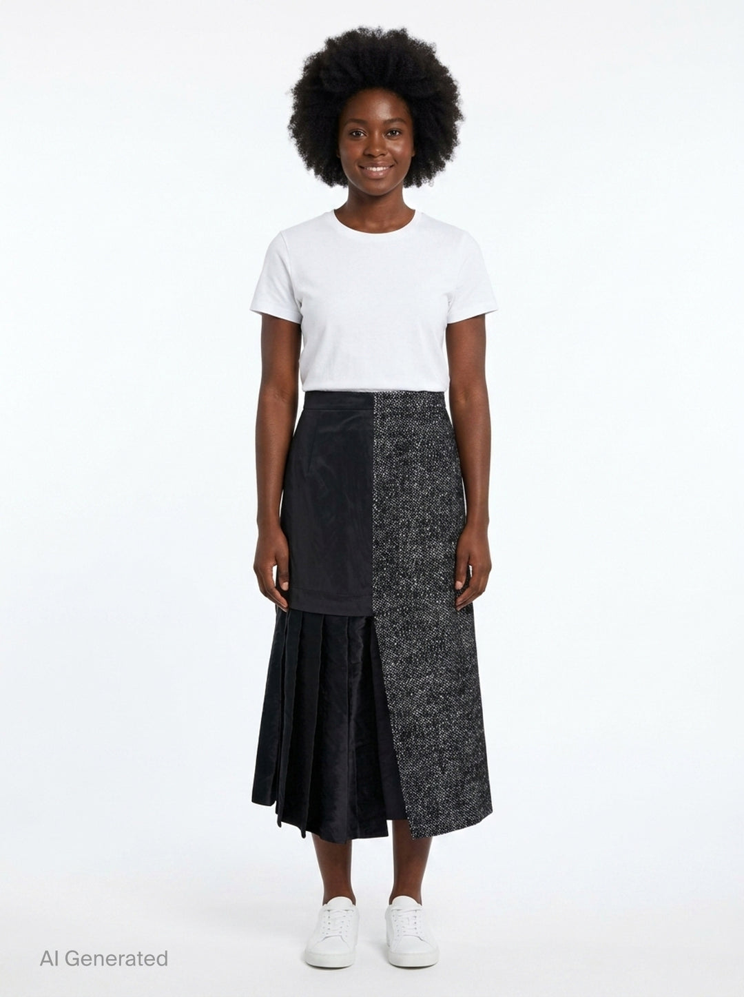 Salt & Pepper Wool Midi Skirt | Erdem | Club21 - front