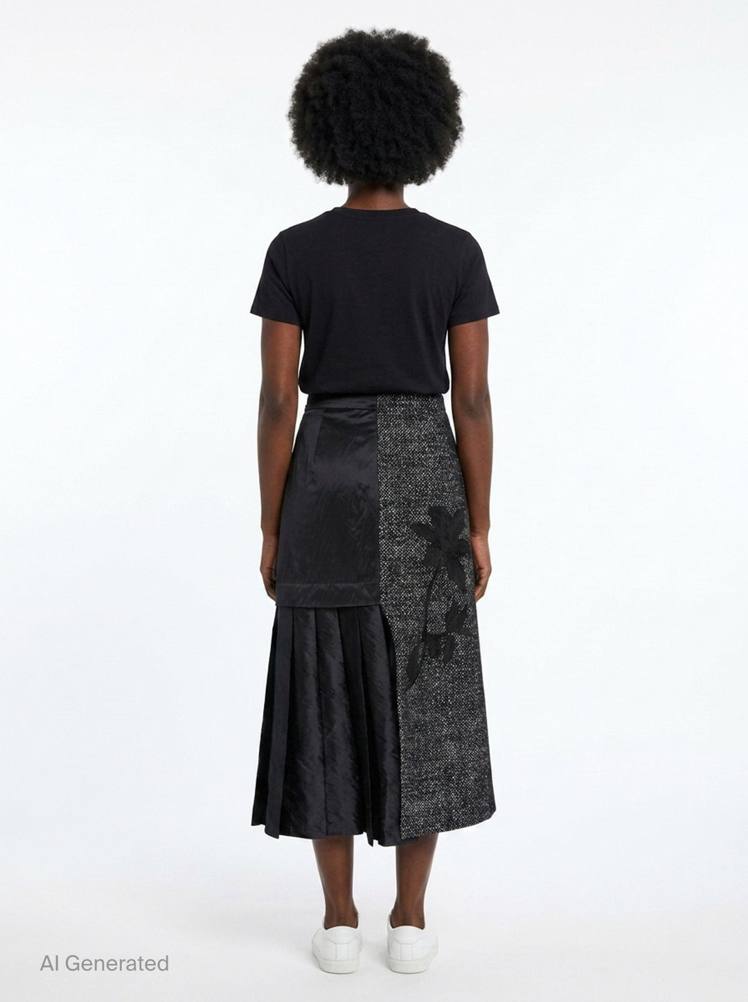 Salt & Pepper Wool Midi Skirt | Erdem | Club21 - back