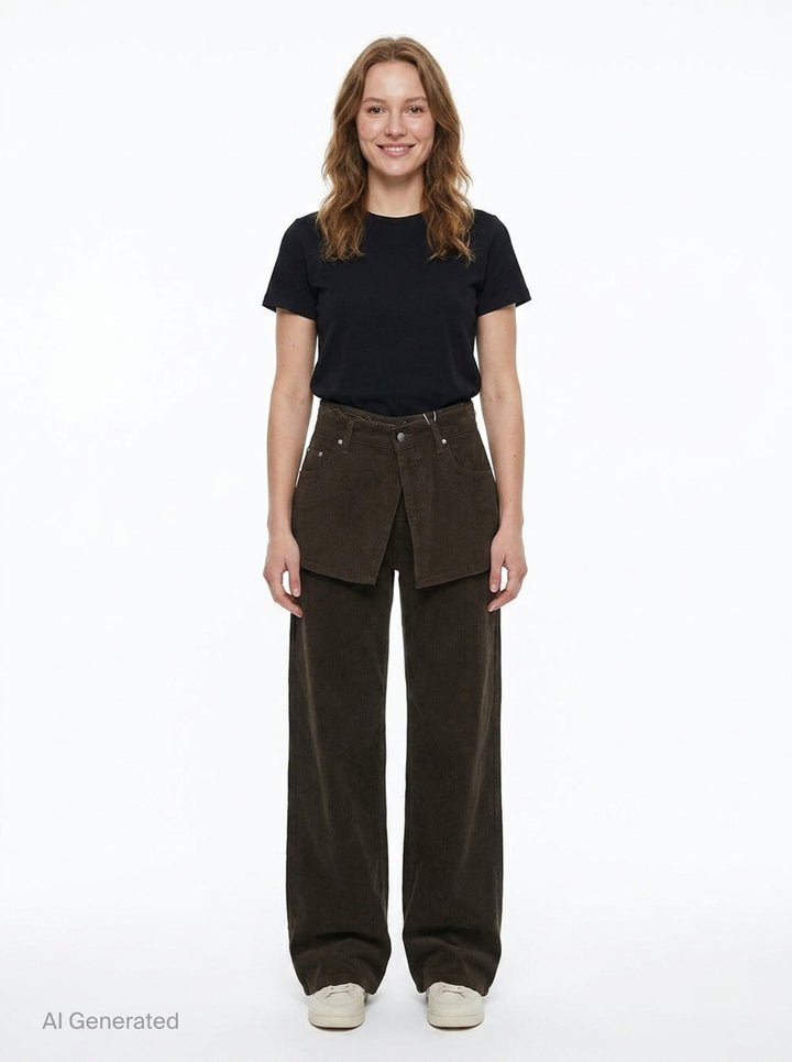 Layered Corduroy Pants | Fritur | Club21 - front