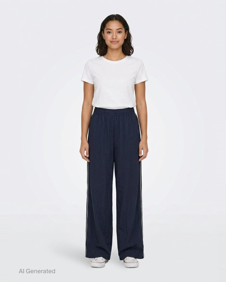Weaving Wide-Leg Track Pants | Fritur | Club21 - front