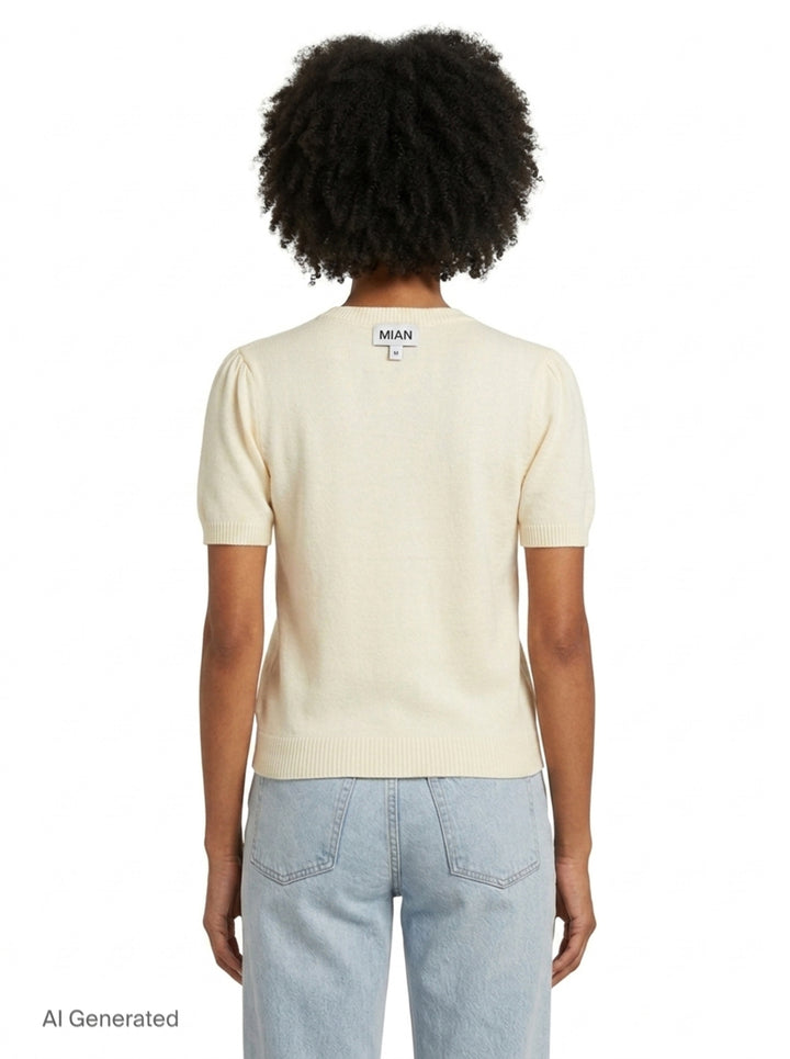 Argyle Knit T-Shirt | Ganni | Club21 - back