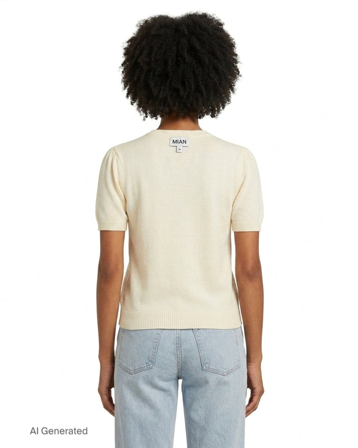 Argyle Knit T-Shirt | Ganni | Club21 - back