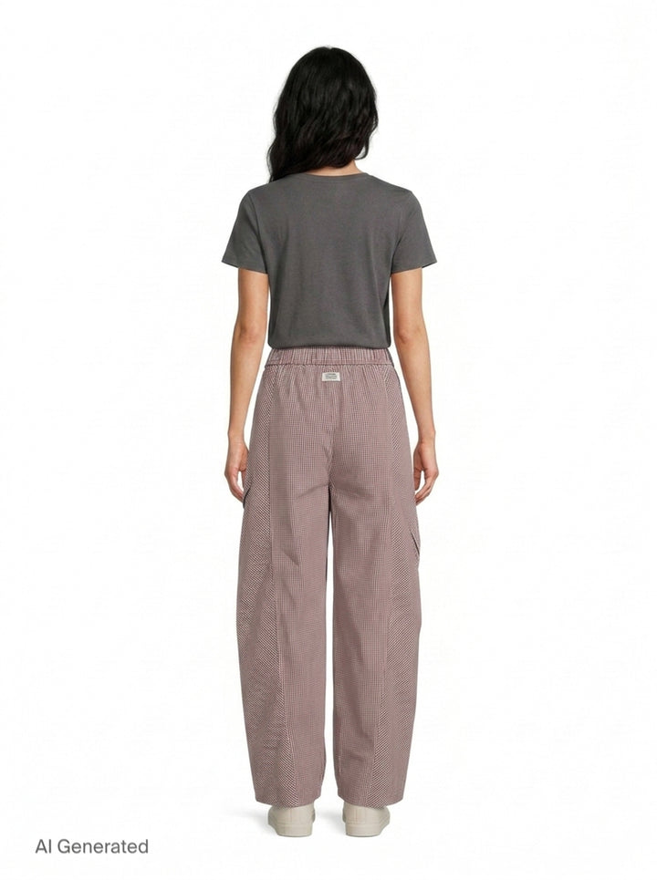Check Cotton Cargo Pants | Ganni | Club21 - back