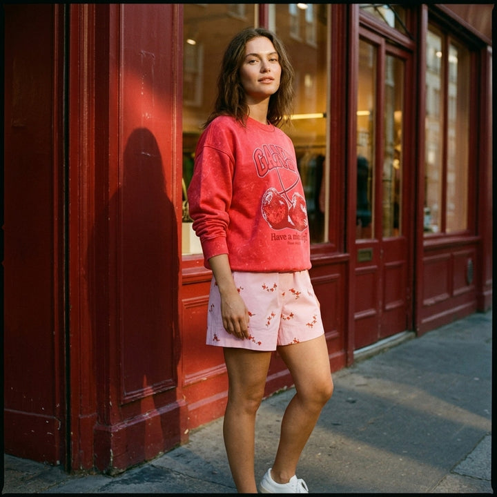 Cherry Washed Crewneck Sweatshirt | Ganni | Club21 - lifestyle