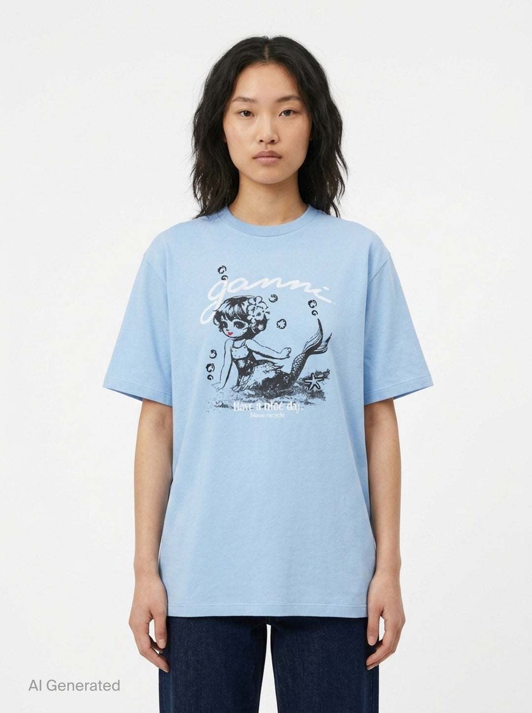 Future Jersey Washed Tee | Ganni | Club21 - front