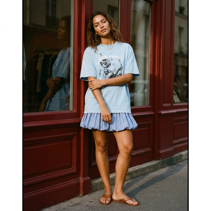Future Jersey Washed Tee | Ganni | Club21 - lifestyle