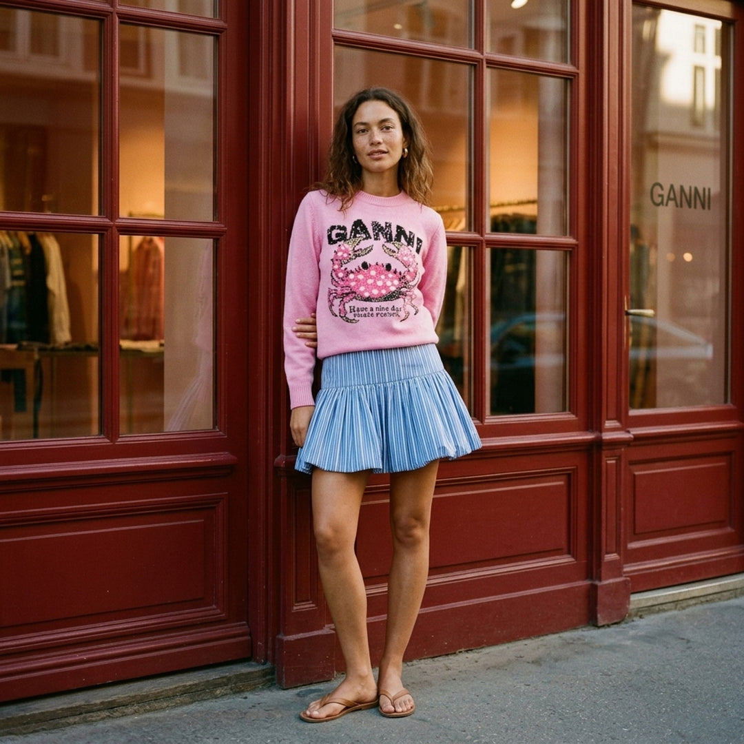 Graphic Crab Wool Sweater | Ganni | Club21 - lifestyle