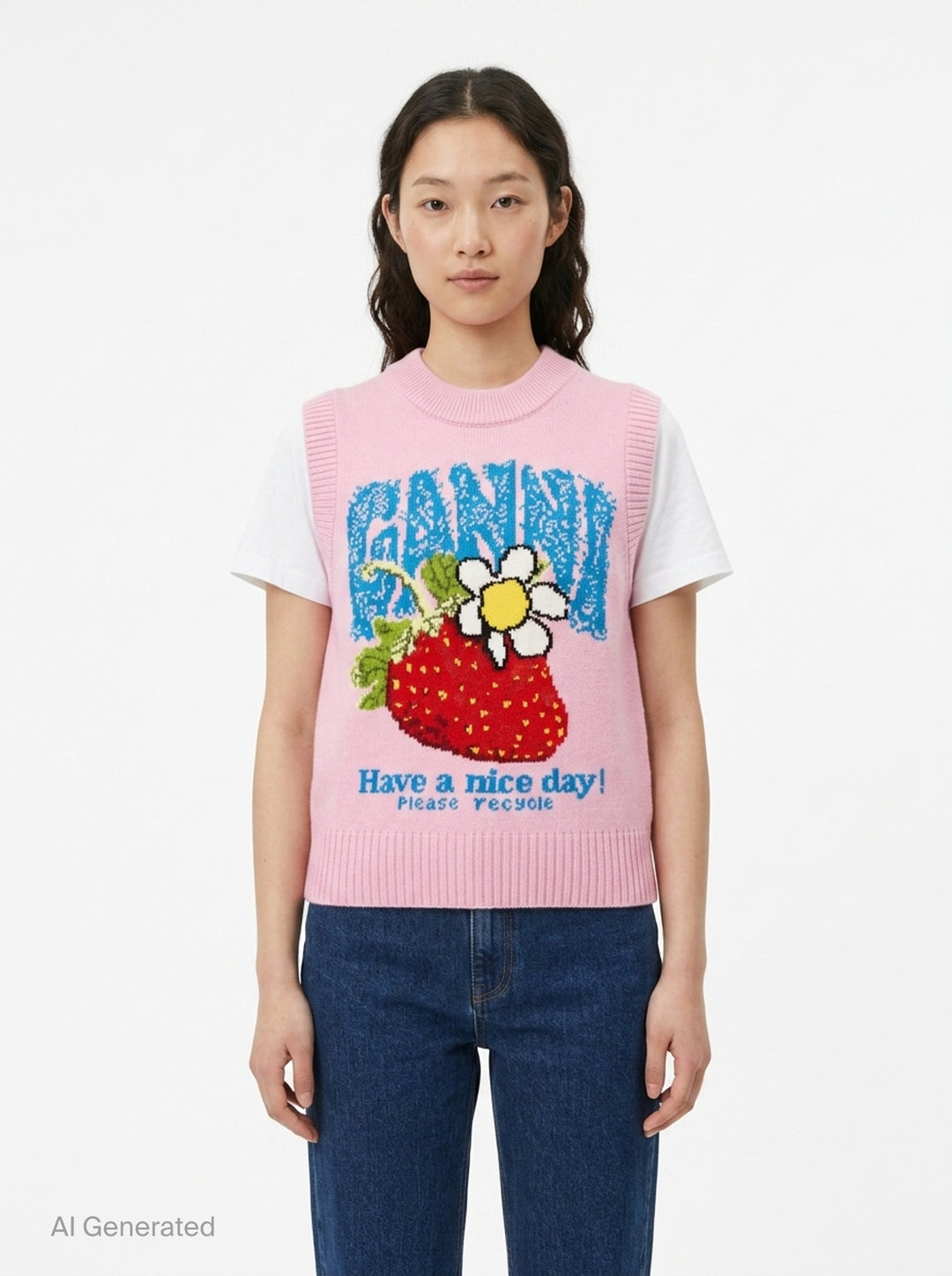 Graphic Wool Vest | Ganni | Club21 - front