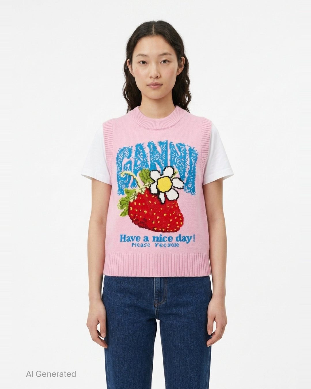 Graphic Wool Vest | Ganni | Club21 - front