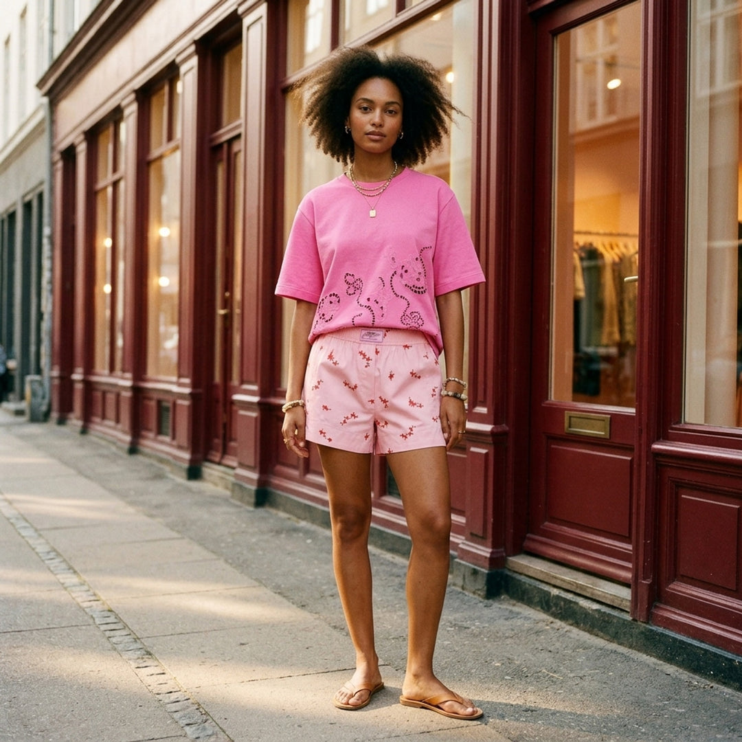 Heavy Cotton Embroidery Tee | Ganni | Club21 - lifestyle