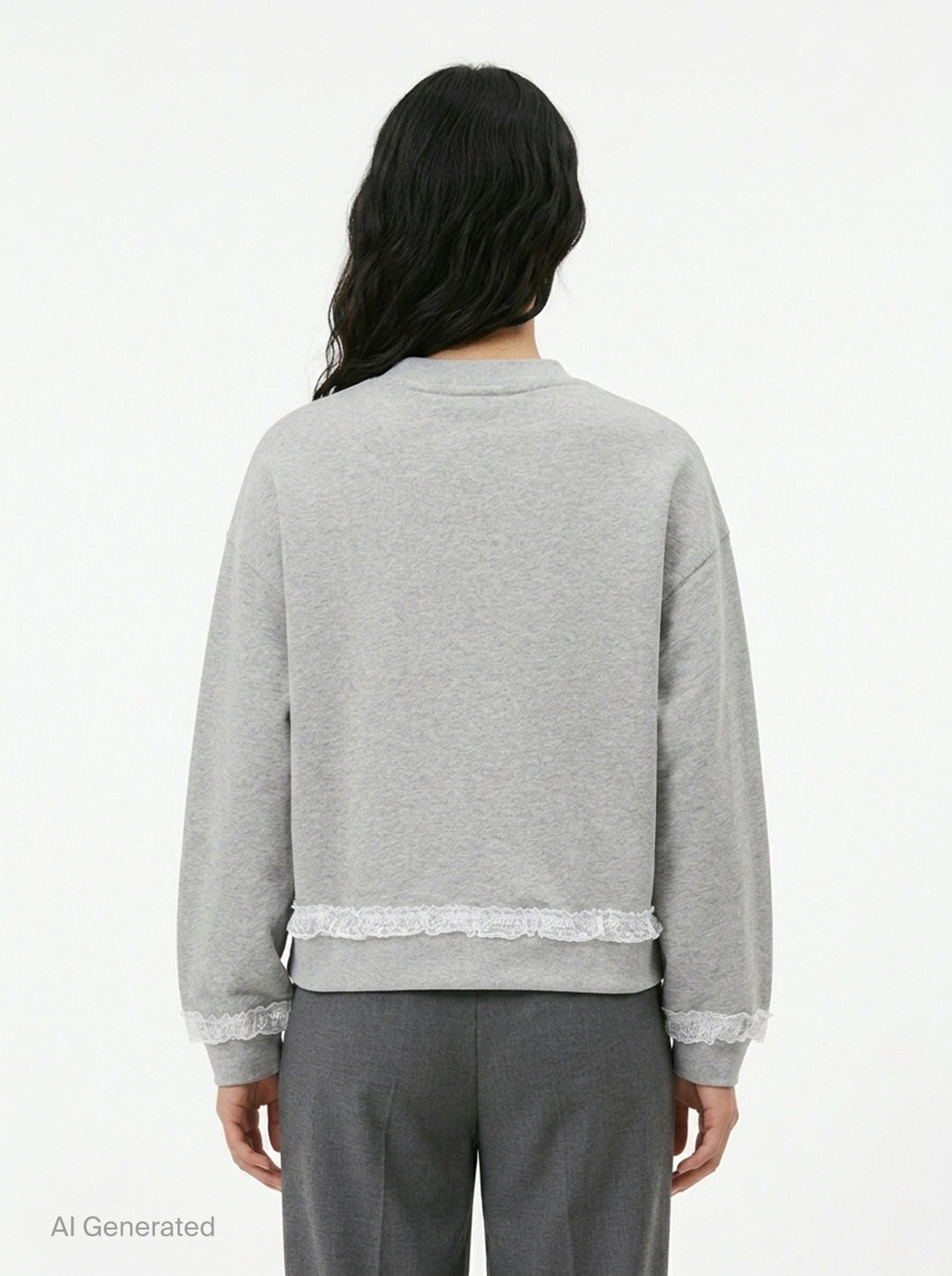 Lace Trim Isoli Sweater | Ganni | Club21 - back