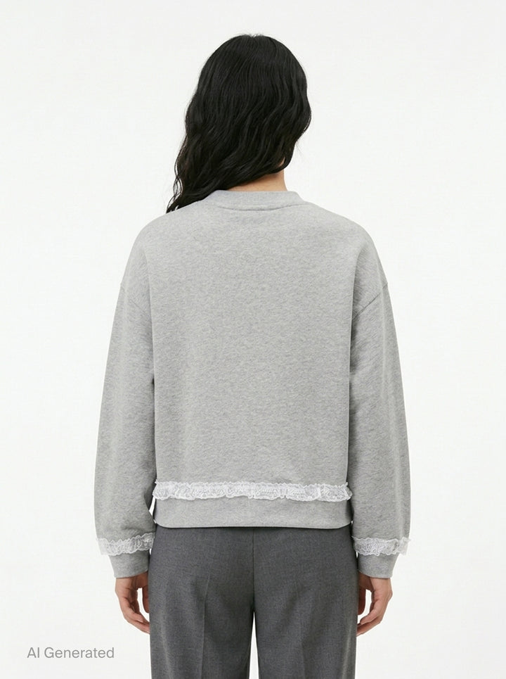 Lace Trim Isoli Sweater | Ganni | Club21 - back