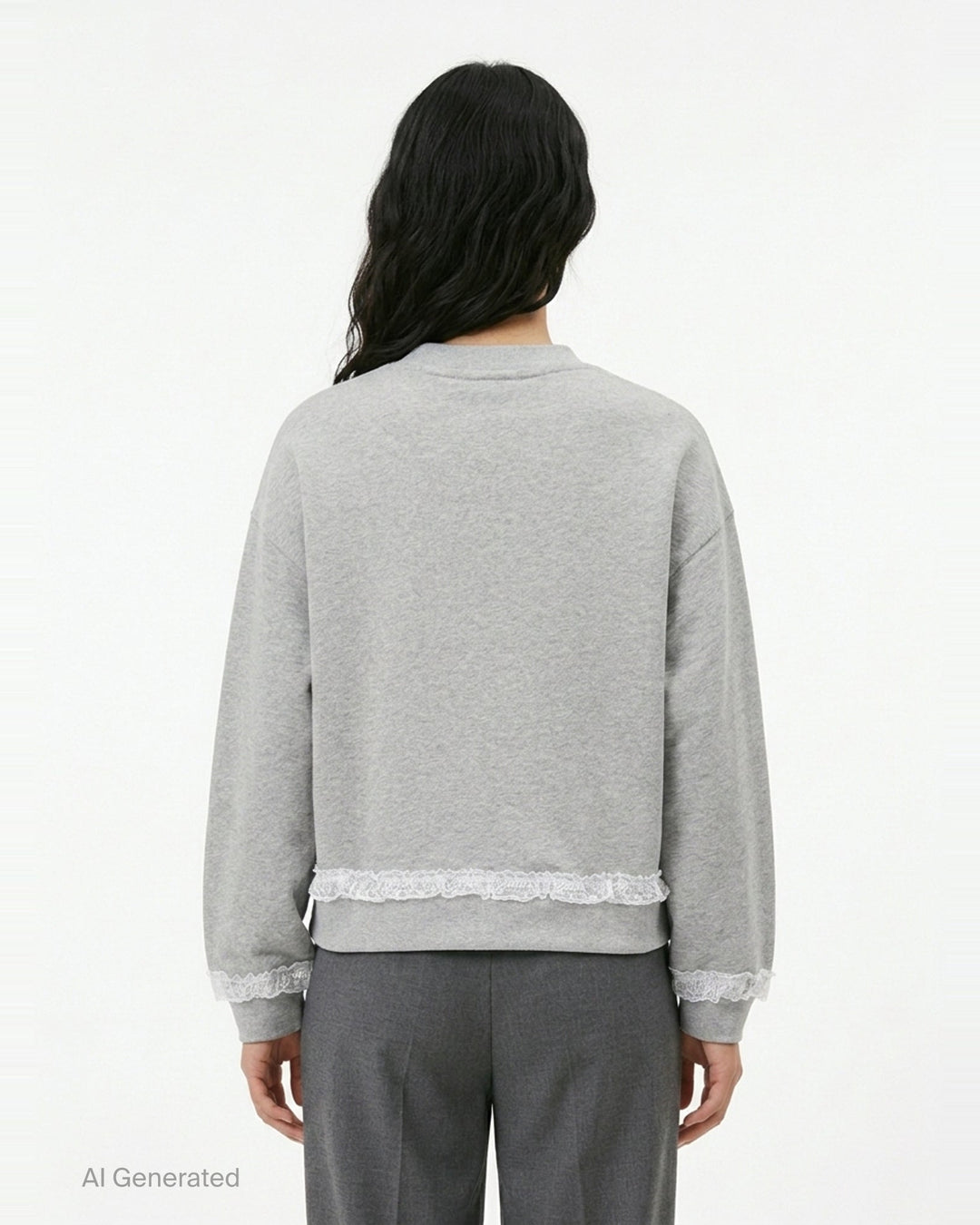 Lace Trim Isoli Sweater | Ganni | Club21 - back