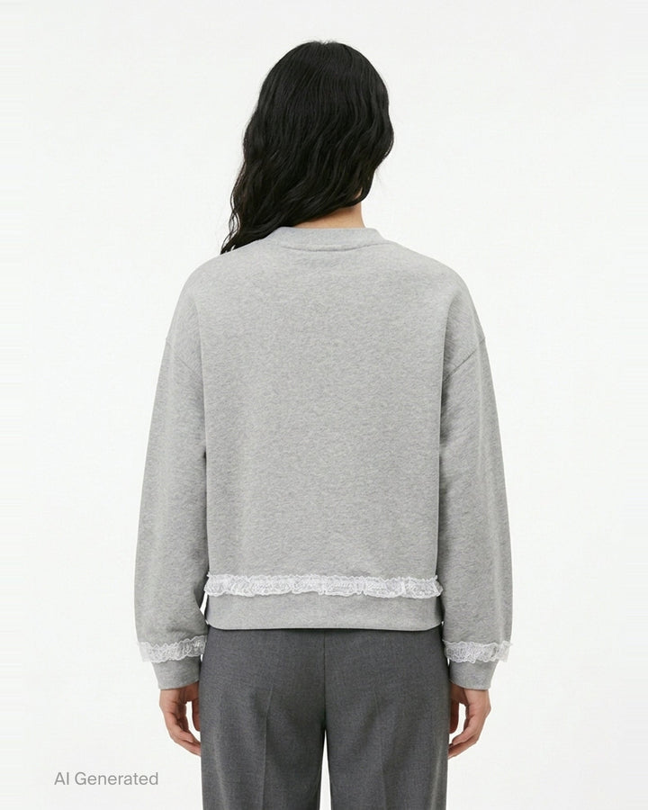 Lace Trim Isoli Sweater | Ganni | Club21 - back
