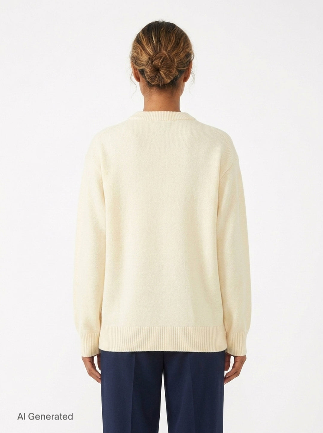 Oversized Graphic Wool Mix Sweater | Ganni | Club21 - back