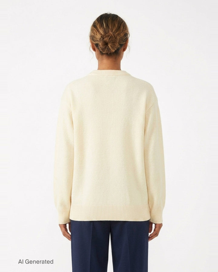 Oversized Graphic Wool Mix Sweater | Ganni | Club21 - back