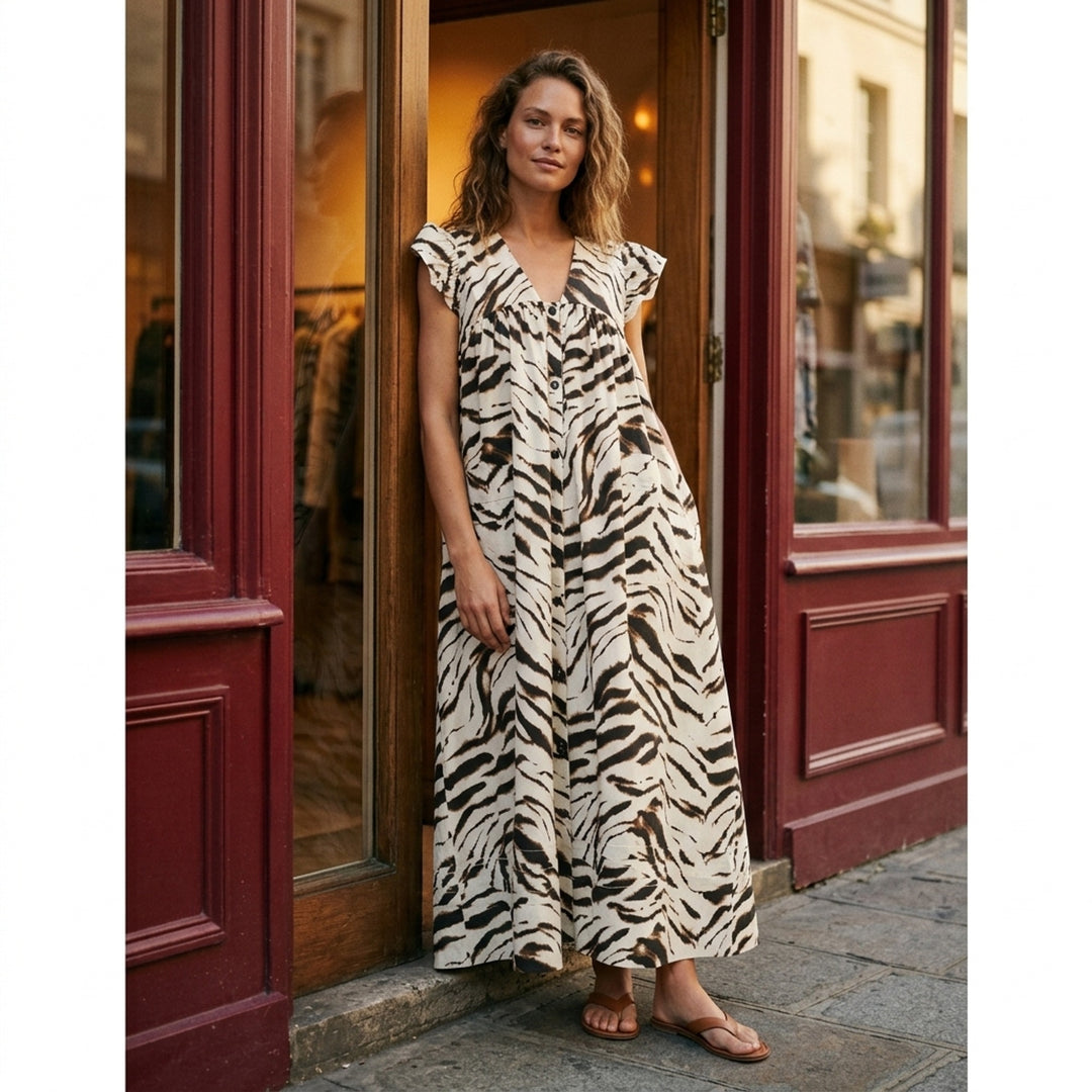 Printed Stretch Cotton Angel Dress | Ganni | Club21 - lifestyle
