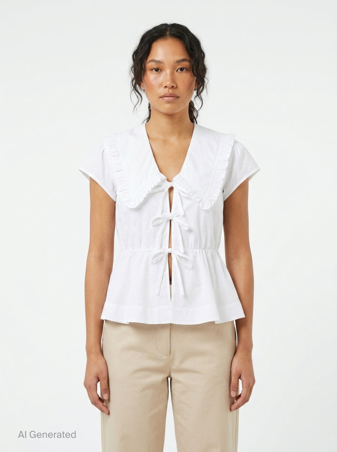 Regenerative Cotton Poplin Blouse | Ganni | Club21 - front