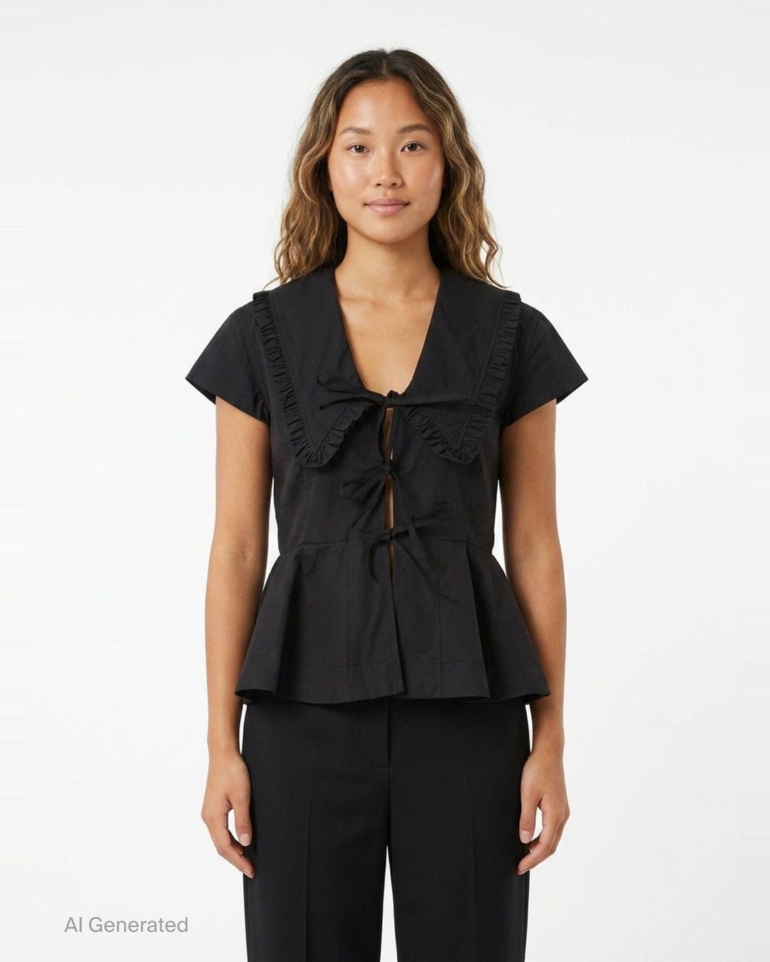 Regenerative Cotton Poplin Blouse | Ganni | Club21 - front