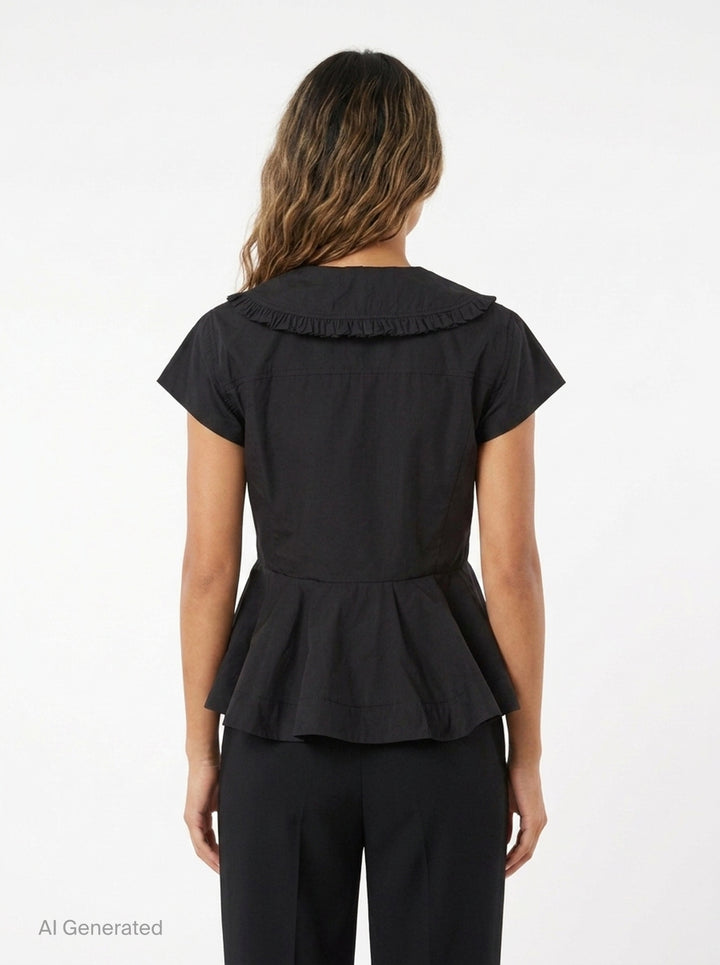 Regenerative Cotton Poplin Blouse | Ganni | Club21 - back