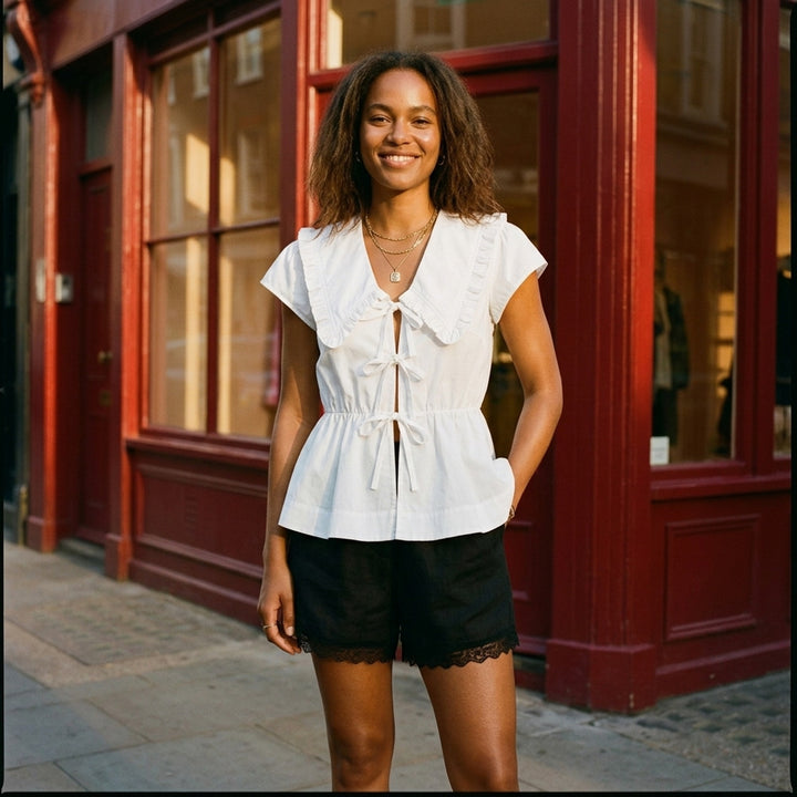 Regenerative Cotton Poplin Blouse | Ganni | Club21 - lifestyle