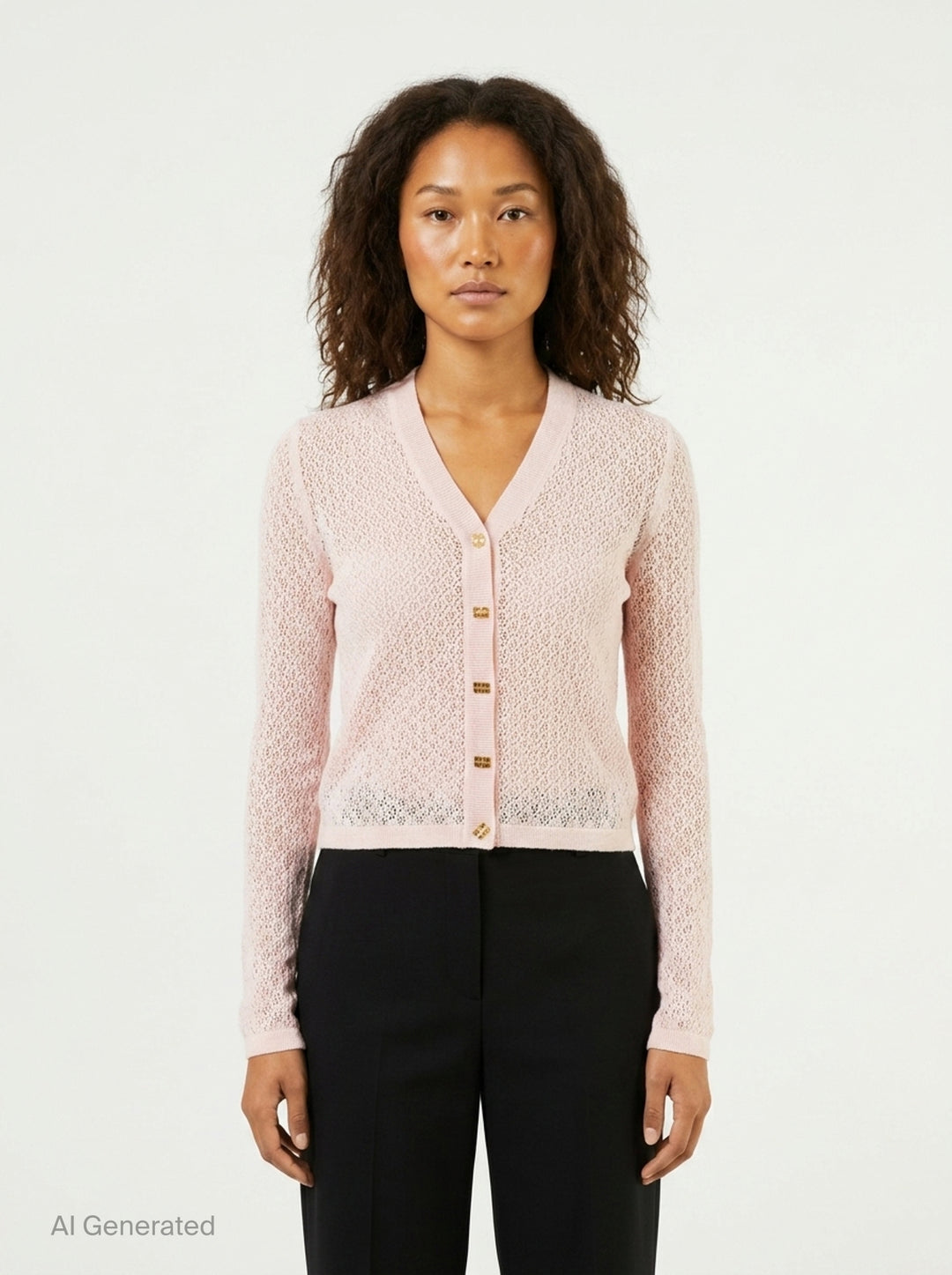 Shiny Viscose Pointelle Cardigan | Ganni | Club21 - front