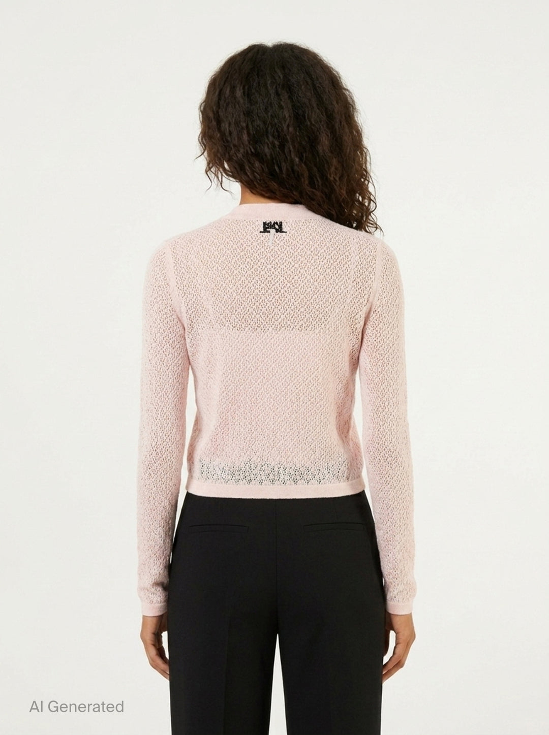 Shiny Viscose Pointelle Cardigan | Ganni | Club21 - back
