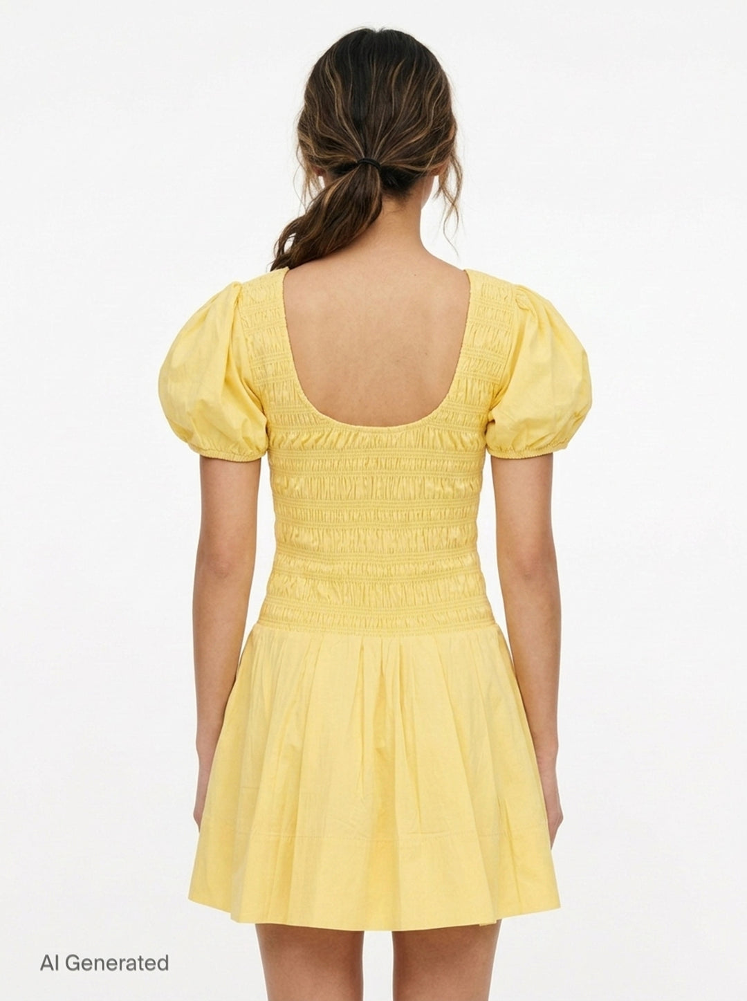 Smocked Cotton Mini Dress | Ganni | Club21 - back