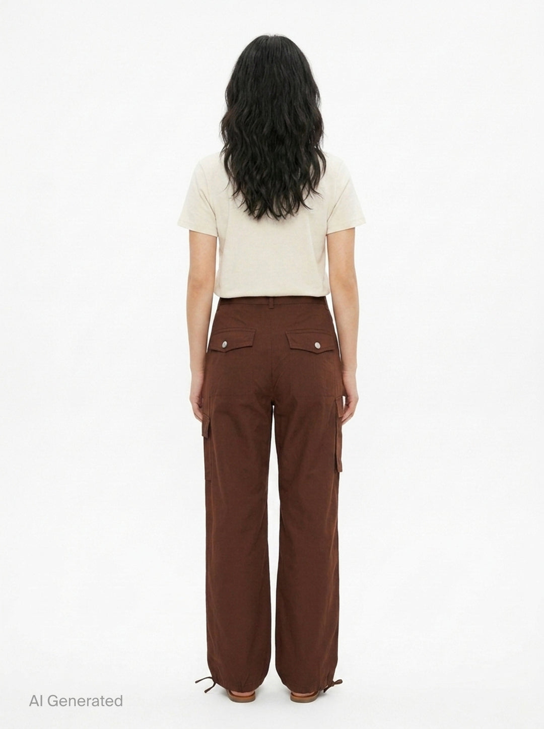 Stretch Cotton Cargo Pants | Ganni | Club21 - back