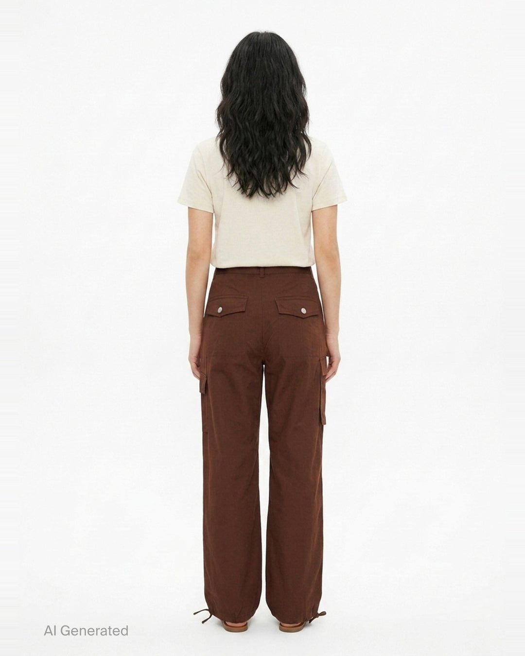 Stretch Cotton Cargo Pants | Ganni | Club21 - back
