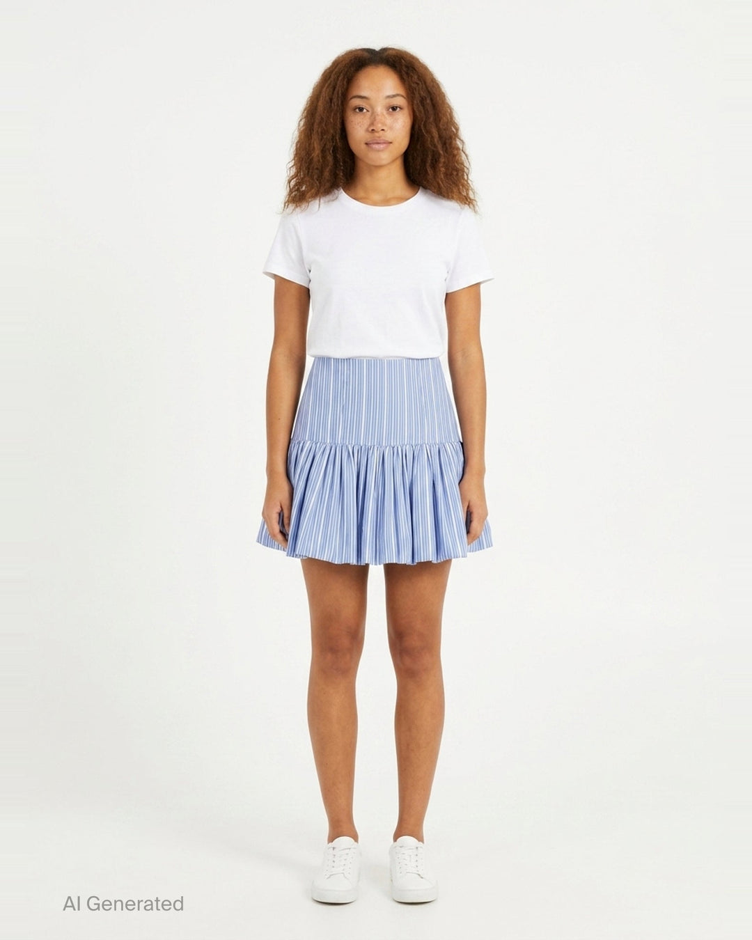 Stripe Cotton Mini Skirt | Ganni | Club21 - front