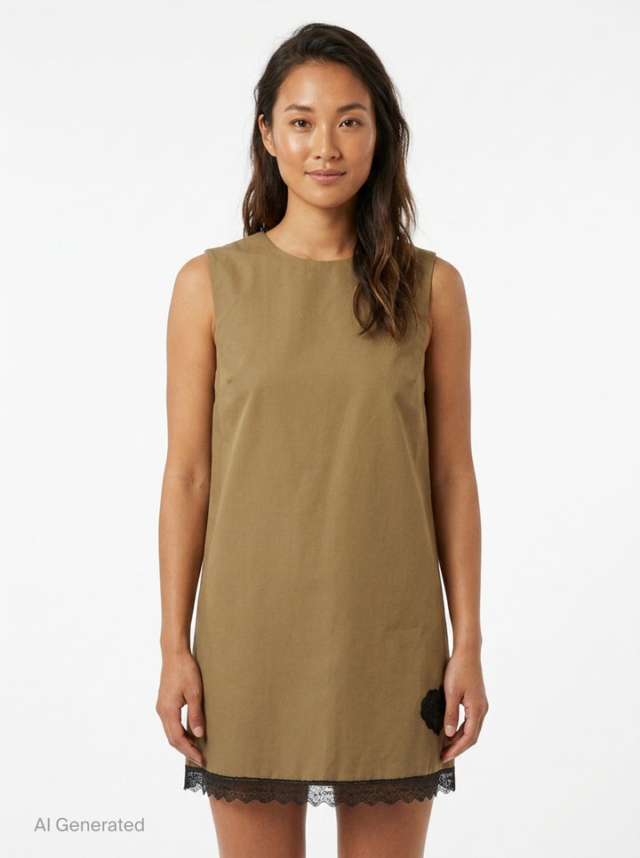 Workwear Canvas Boxy Mini Dress | Ganni | Club21 - front